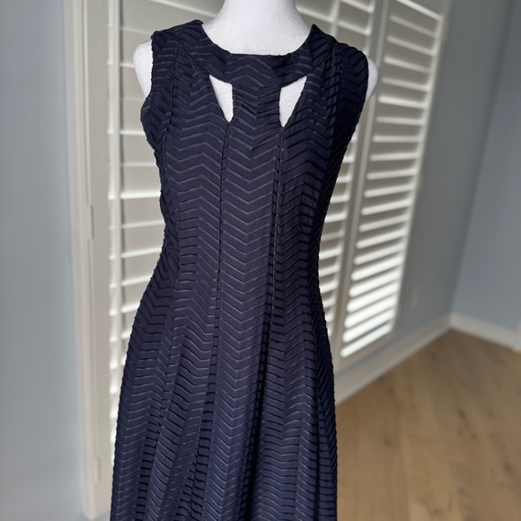 En Focus Navy Blue A-Line Dress Size 6 - Picture 2 of 9